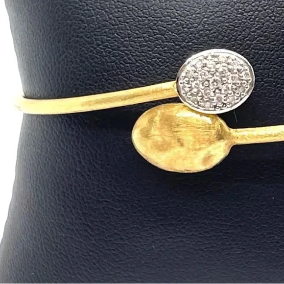 Stunning Marco Bicego 'Africa' Diamond 18K Gold Flexible Bangle - Picture 4 of 11